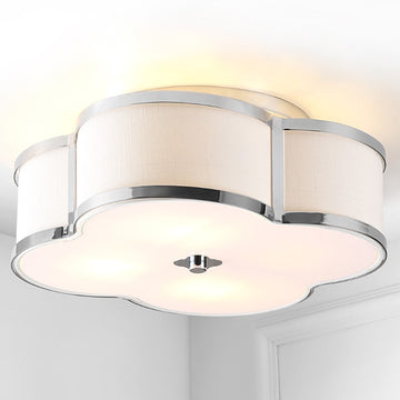 Quatrefoil Scalloped Shade Metal Classic Glam LED Flush Mount - JONATHAN Y
